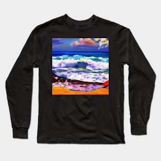 Crashing Waves on a Beach Long Sleeve T-Shirt